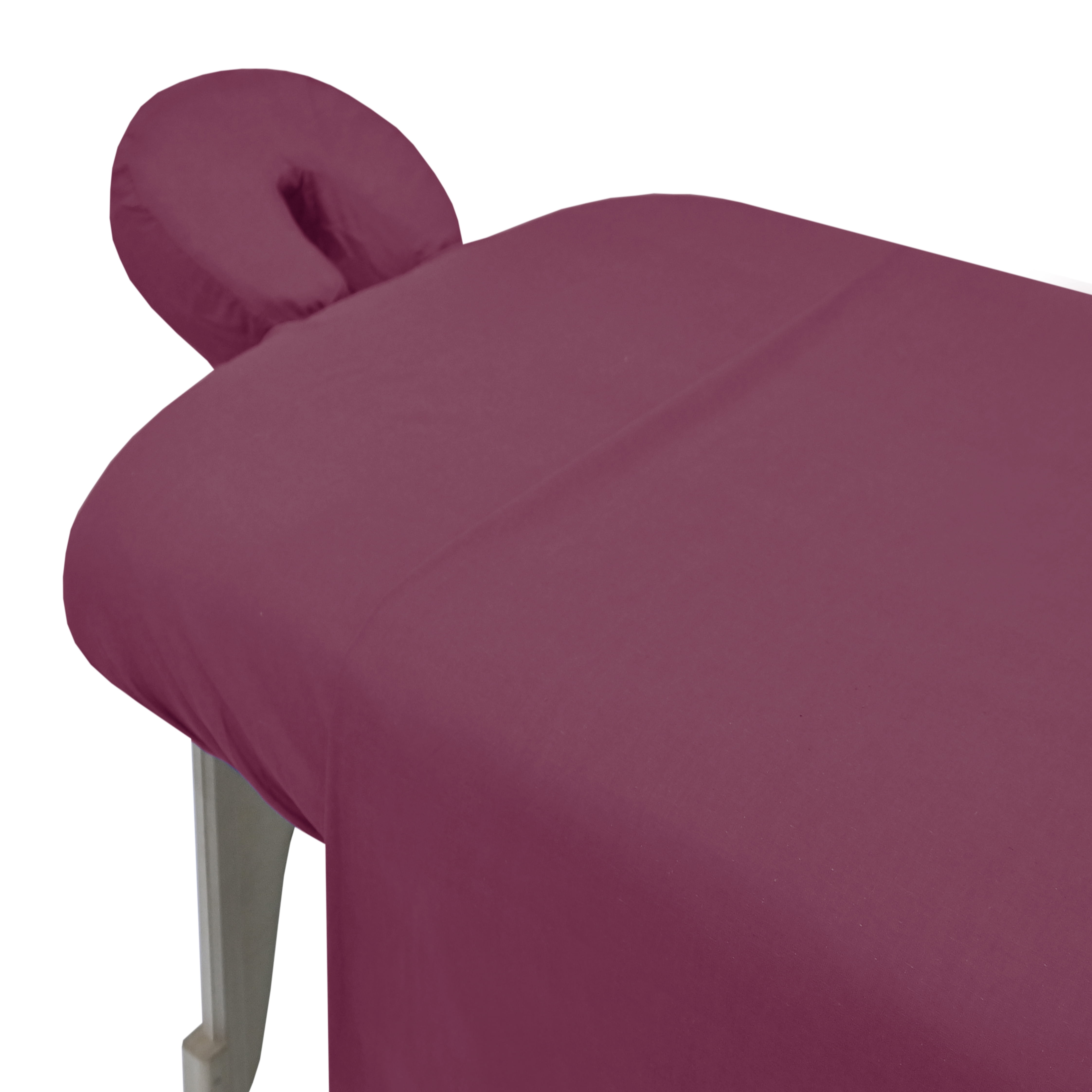 Spa Massage Table Poly Cotton Sheets 3 Pieces Full Set Resistant to Wrinkling, Burgundy