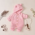 thumbnail image 5 of FYMNSI Baby Boy Girl Knitted Sweater Romper Long Sleeve Hoodie Jumpsuit Newborn Infant Winter Clothes Hooded Overall 0-6 Months Pink, 5 of 5