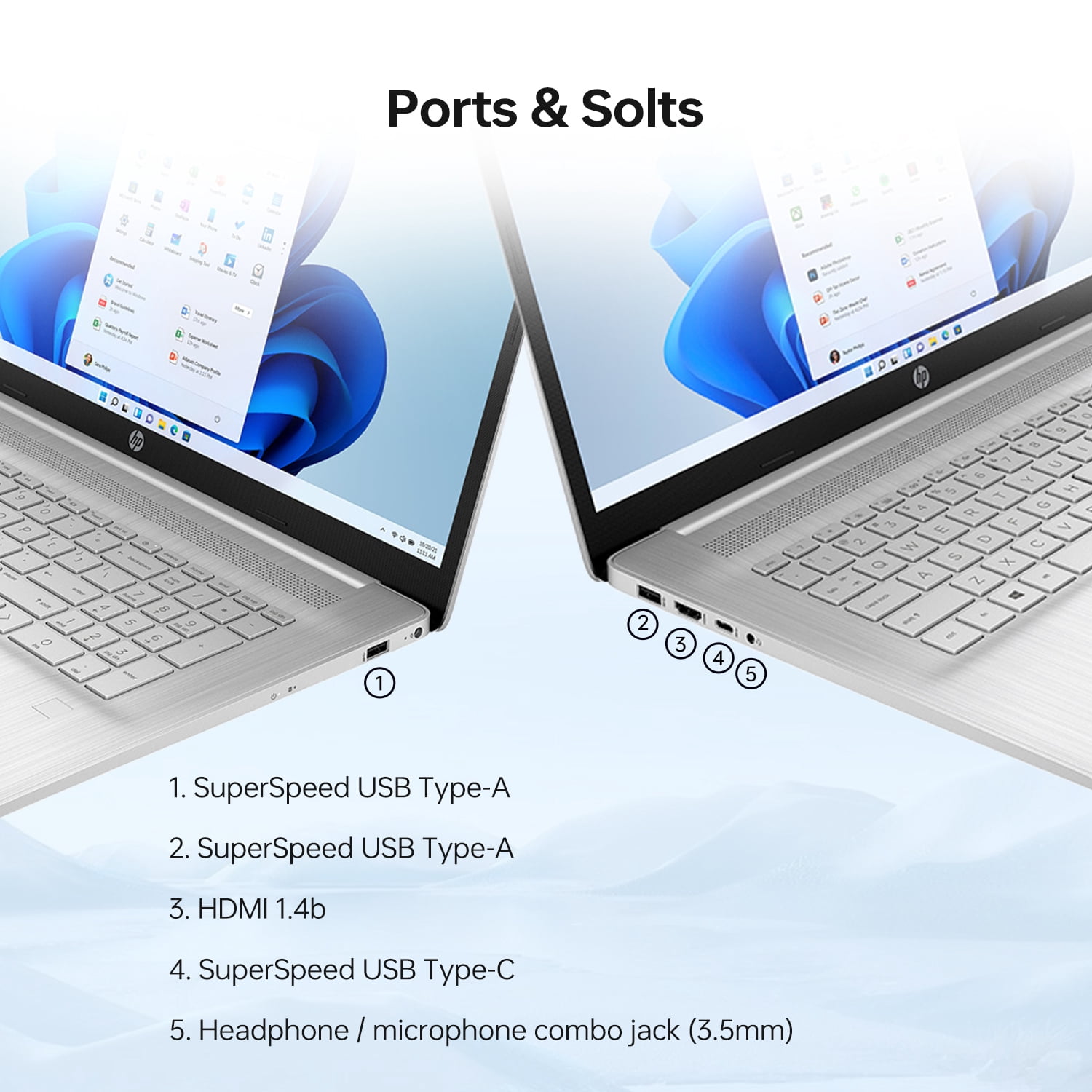 HP Premium Laptop, 17.3" HD+ Touchscreen, Intel Core i5-1334U, 32gb RAM, 1tb SSD, Windows 11 Home, Silver