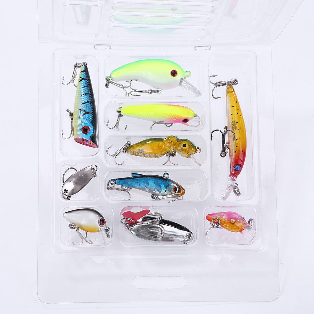 Lots 20pcs Fishing Hooks Treble With Feather For Minnow Fishing Lures Crankbaits 