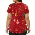 thumbnail image 3 of Scrubs, Printed Scrubs Top Medical Nursing Uniforms with Pockets Anti-Wrinkle Workwear Scrub Tops Women Moisture-Wicking Stretch Shirts Wicking Healthcare for V-Neck Classic Red Xxl, 3 of 5