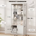 thumbnail image 2 of BROTTAR 67" Display Cabinet with Glass Doors, 4-Tier Curio Cabinet with 2 Removable Glass Shelves, Display Case with Storage Cabinet for Collectibles, White, 2 of 7