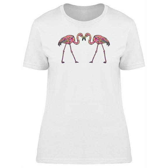Colorful Abstract Flamingos Tee Women's -Image by Shutterstock