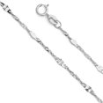 thumbnail image 2 of Wellingsale 14k White Gold Polished Solid 1.3mm Singapore Diamond Cut Chain Necklace - 22", 2 of 6