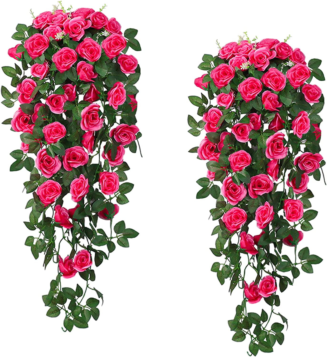 Zukuco Artificial Hanging Flower Fake Rose Flower Vine Hanging Plants