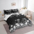 thumbnail image 3 of Manfei Gray Honeycomb Bedding Comforter Set 7pcs, Sparkle Stars King Bedding Sets, Black Grey Bed Sheets Microfiber Bedroom Decor, 3 of 8