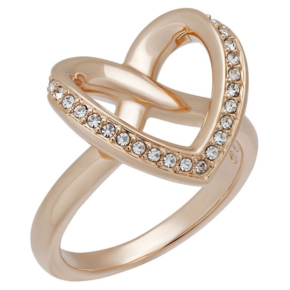 Swarovski 5139689 Women's Cupidon Crystal Pavé Heart Ring, Size 9