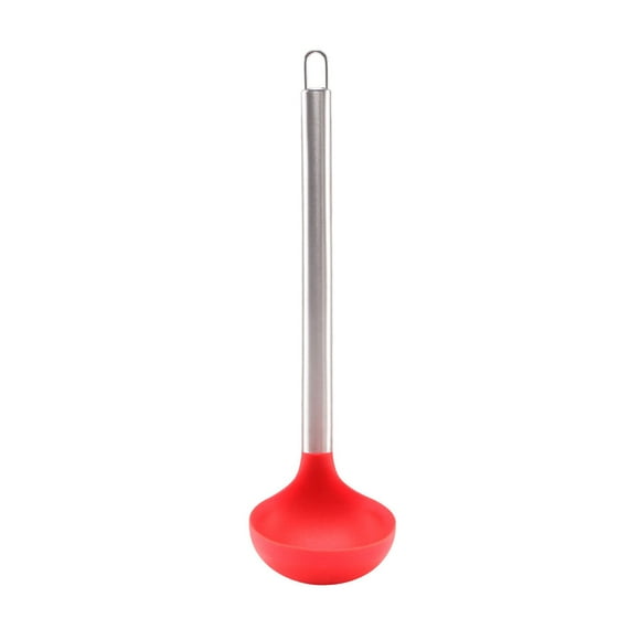 Stainless Steel Soup with Silver Silicone Head for Kitchen Cooking Serving and Dishwasher Safe Utensil