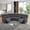 Dark Grey, variant on MAYEERTY Manual Reclining L-Shaped Sectional Sofa, Corduroy Recliner with Storage & Cup Holders, Home Theater Seating for Living Room, Apartment