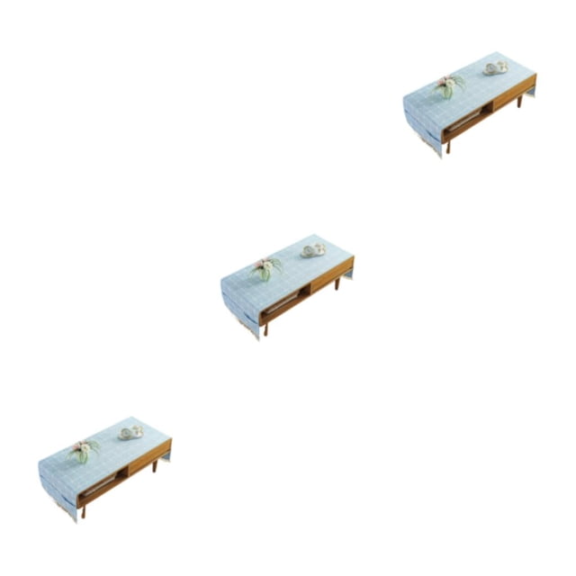 Bearachild Mantel de lino y algodón con bolsillo de almacenamiento lateral, manteles individuales rectangulares, mantel de escritorio con flecos Type1 NO1