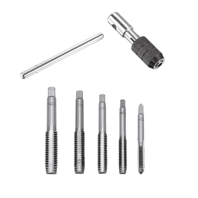 Kit Broca Machuelo Estandar Roscador 1/4 - 1/2 Pulgada 6 Pzs