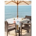 thumbnail image 3 of Outdoor Tablecloth with Umbrella Hole for Patio/Picnic/Party/Camping, Botanical Wildflowers Waterproof Table Cloth Square Cover Washable, Spring Farmhouse Floral Grey Plaid (54"x 54"), 3 of 8