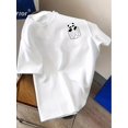 thumbnail image 1 of Camiseta deportiva informal con estampado de oso para mujer, manga corta y cuello redondo, tela suave para primavera y verano, estilo informal | Camisa informal con estampado de oso | Textura brillant, 1 of 6