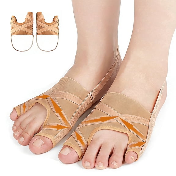 Adjustable Bunion Corrector for Women and Men, Toe Straightener with 5-Strength Levels, Day Night Support, 1 Pair, Small Size