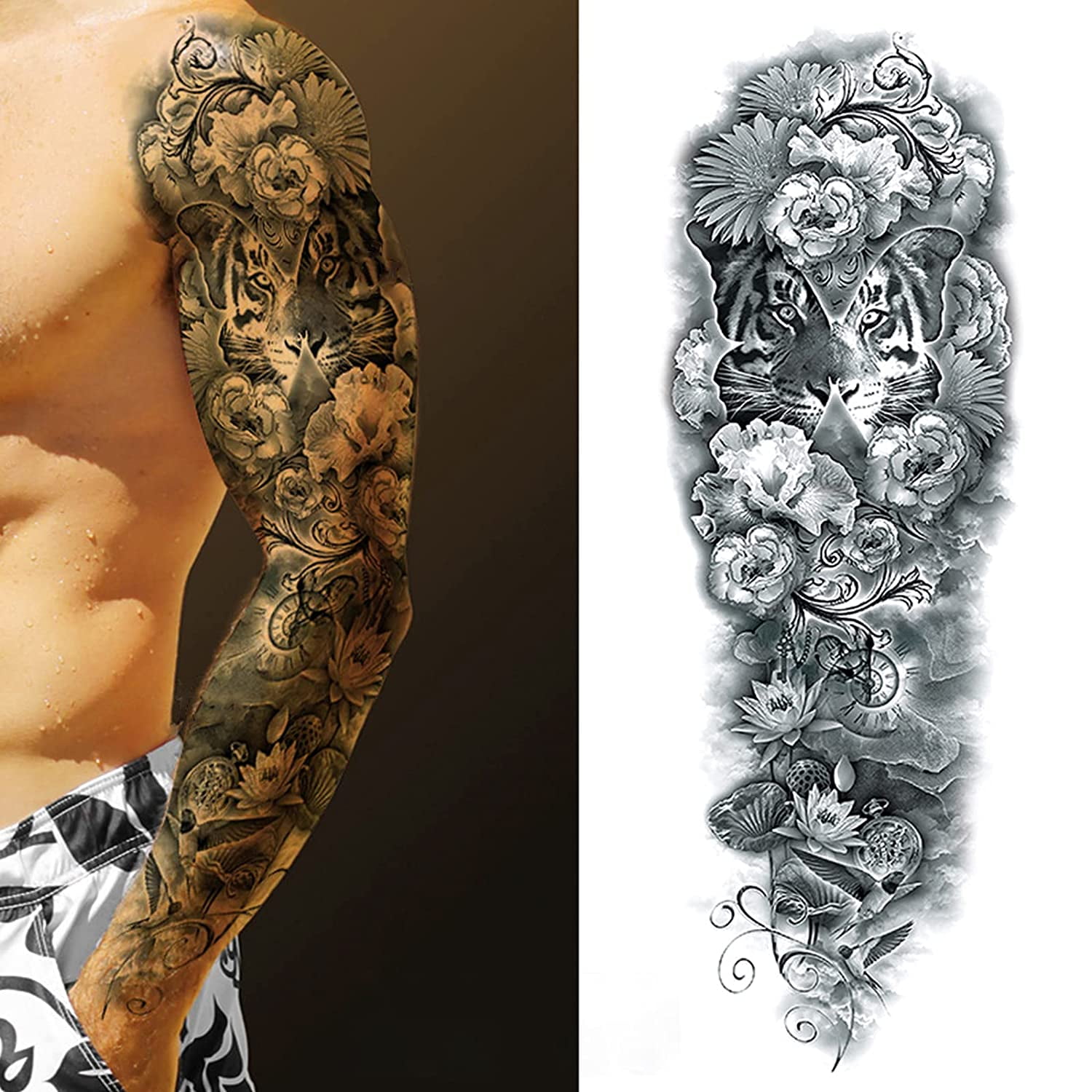 1 Sheet Full Arm Temporary Fake Tattoos Sticker Large Arm Sleeve Tattoo Waterproof Tattoos Large Vine Peony Flower Rose Tattoo Stickers for Men and Women | Walmart Canada 1 Sheet Full Arm Temporary Fake Tattoos Sticker Large Arm Sleeve Tattoo Waterproof Tattoos Large Vine Peony Flower Rose Tattoo Stickers for Men and Women | Walmart Canada