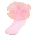 thumbnail image 1 of Zanarzt Baby Girls Socks Ruffle Lace Pearl Girls Baby Socks Solid Color Combed Cotton Lace Princess Socks Performance Dance Socks Pink,0-6 Months, 1 of 6