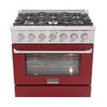 thumbnail image 4 of Pemberly Row 36" 5.2 cu. ft Dual Fuel Range Propane Gas Sealed Burners in Red, 4 of 13