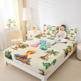 thumbnail image 4 of Erosebridal Cartoon Dinosaur Full Size Sheets for Kids Boys Girls, Dino Letter N Bed Sheets, 4pcs, 4 of 5