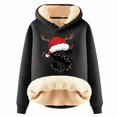 thumbnail image 1 of WILLBEST Sudadera con Capucha para Mujer, con Estampado de Letras Navideñas, de Lana Gruesa, Cálida para El Invierno XXX-Grande, 1 of 4