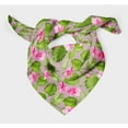 thumbnail image 3 of Bimba Pink Tropical Leaves & Floral Pure Silk Printed Scarf Dupatta Head Neck Wrap Bandanas For Women 40 x 40 Inches, 3 of 6