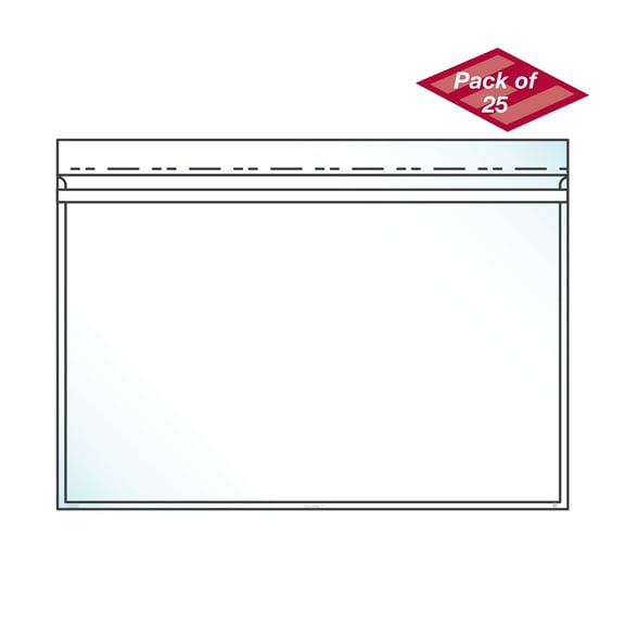 EnvyPak Clear Presentation Envelope Holds Large Format Documents - Resealable Tape and Seal Closure - Holds 12 X 18 in. Insert - Pack of 25 - Made in USA