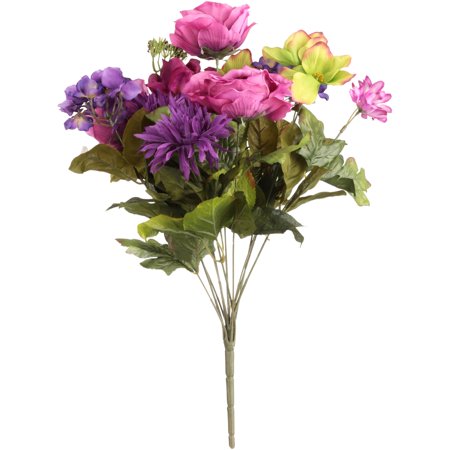 - Purple Cabbage Rose Mixed Bouquet Decorative Flowers, 1 Each