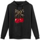 thumbnail image 1 of Sudadera con capucha con estampado de cerezas y rayas de cebra, mezcla de algodón suave, manga larga, estilo casual para mujeres y adolescentes, 1 of 5
