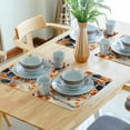 thumbnail image 6 of Fall Plaid Placemats Set of 4 Orange Navy Blue Buffalo Plaid Thanksgiving Themed Table Mats Farmhouse Place Mats Washable Linen Placemat for Party Kitchen Dining Decor 12x18 Inch, 6 of 6