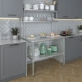 thumbnail image 6 of AmGood 30" x 48" Stainless Steel Work Table With 12" Wide Double Tier Overshelf | Metal Kitchen Prep Table & Shelving Combo, 6 of 9