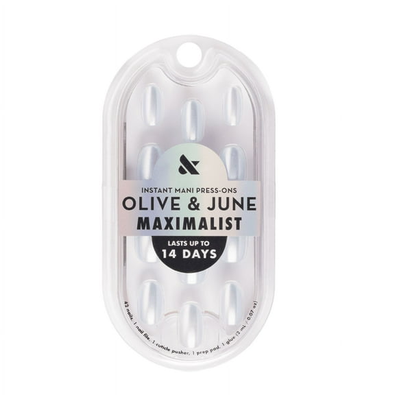 Olive & June Instant Mani Maximalist Short Round Press-On Nails, Sky Chrome, 42 Pieces