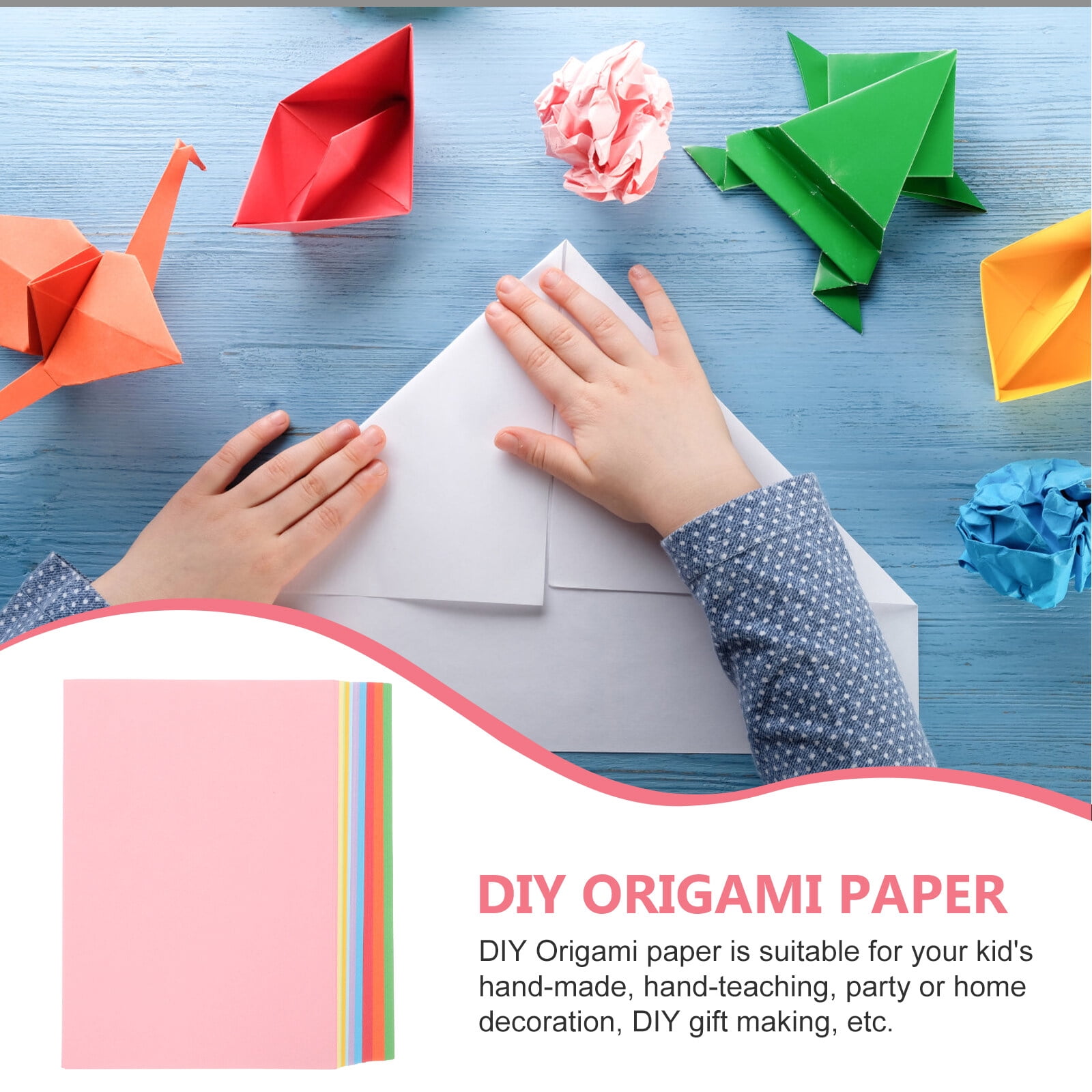 Hemoton 100 Sheets Colorful Origami Paper Pack for Folding, Painting, Crafting, and Printing - Multi- Paper Set