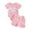 Pink, variant on Newborn Baby Girl Summer Outfit Set Romper Daddy Girl Embroidery Jumpsuit Tops Shorts Infant Waffle Clothes
