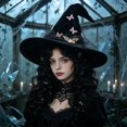 thumbnail image 2 of LILIYA Halloween Hat for Women Adult Butterfly Mesh Hat Large Ruched Hats Party Cos Pointed Cap, 2 of 5
