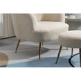 thumbnail image 7 of 28.75'' Wide Modern Wool Accent Armchair With Ottoman & Gold Leg-Beige, 7 of 7