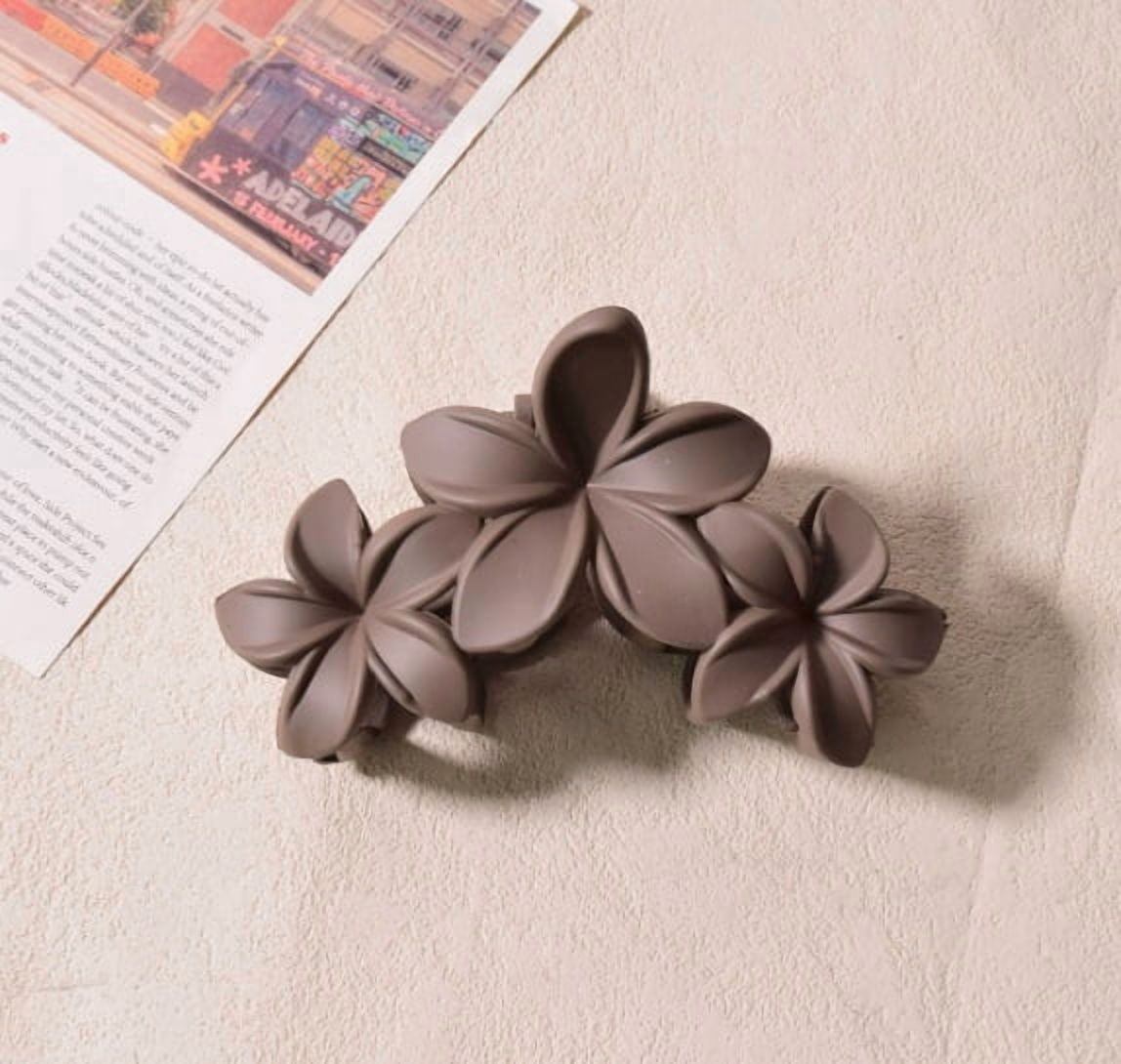 6 Pack Flower Shark Clips - Strong Grip Hair Accessories for All Hair Types, Elegant Design for Everyday Use, Perfect for Work and Dates