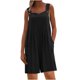 thumbnail image 2 of ICHUANYI Clearance Fashion Women Casual Sold Color Shoulder Button Suspender Jumpsuits Wide Pocket Leg Pant(Black, XL) ICHUANYI WER2023081000691, 2 of 5