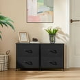 thumbnail image 6 of CONCETTA 2-Piece Fabric Dresser Set with Adjustable Feet, 20 inch Rust Nightstand & Drawers for Adult Bedroom, Black, 6 of 6