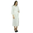 thumbnail image 5 of Bimba Women Long Solid Belt Robe Soft Modal Cotton Wrap Round Plain Bath Robe, 5 of 5