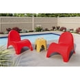 thumbnail image 2 of Strata Furniture Angel Trumpet Resin Patio Chairs in Red (Set of 2), 2 of 3
