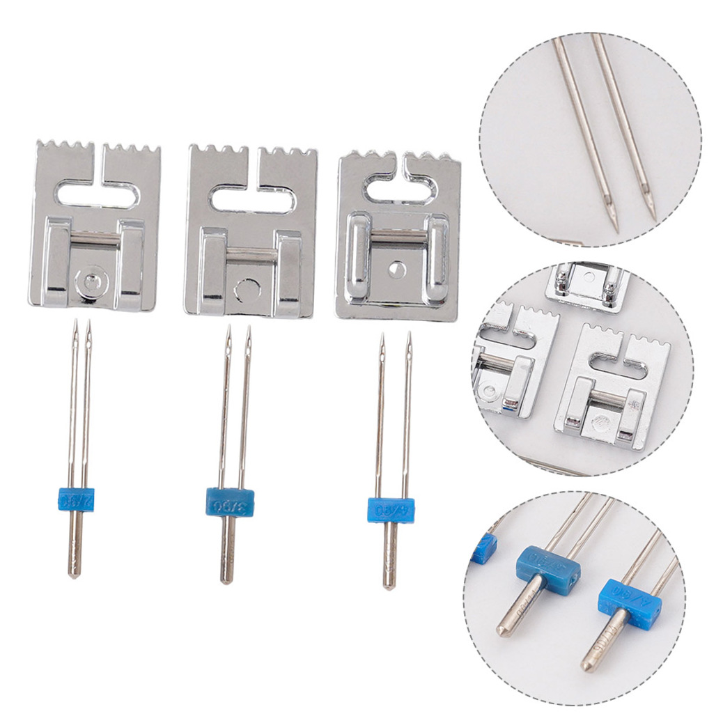 OUNONA 1Set Universal Sewing Machine Presser Foot with Double Needle for Smooth Fabric Control and Durable Stitching