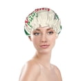 thumbnail image 3 of Disketp Merry Christmas 1 Shower Caps,Reusable Shower Cap For Women, Double Layer Waterproof Hair Cap, Large Size For All Hair Lengths,For Girls Spa Home Salon Use, 3 of 9