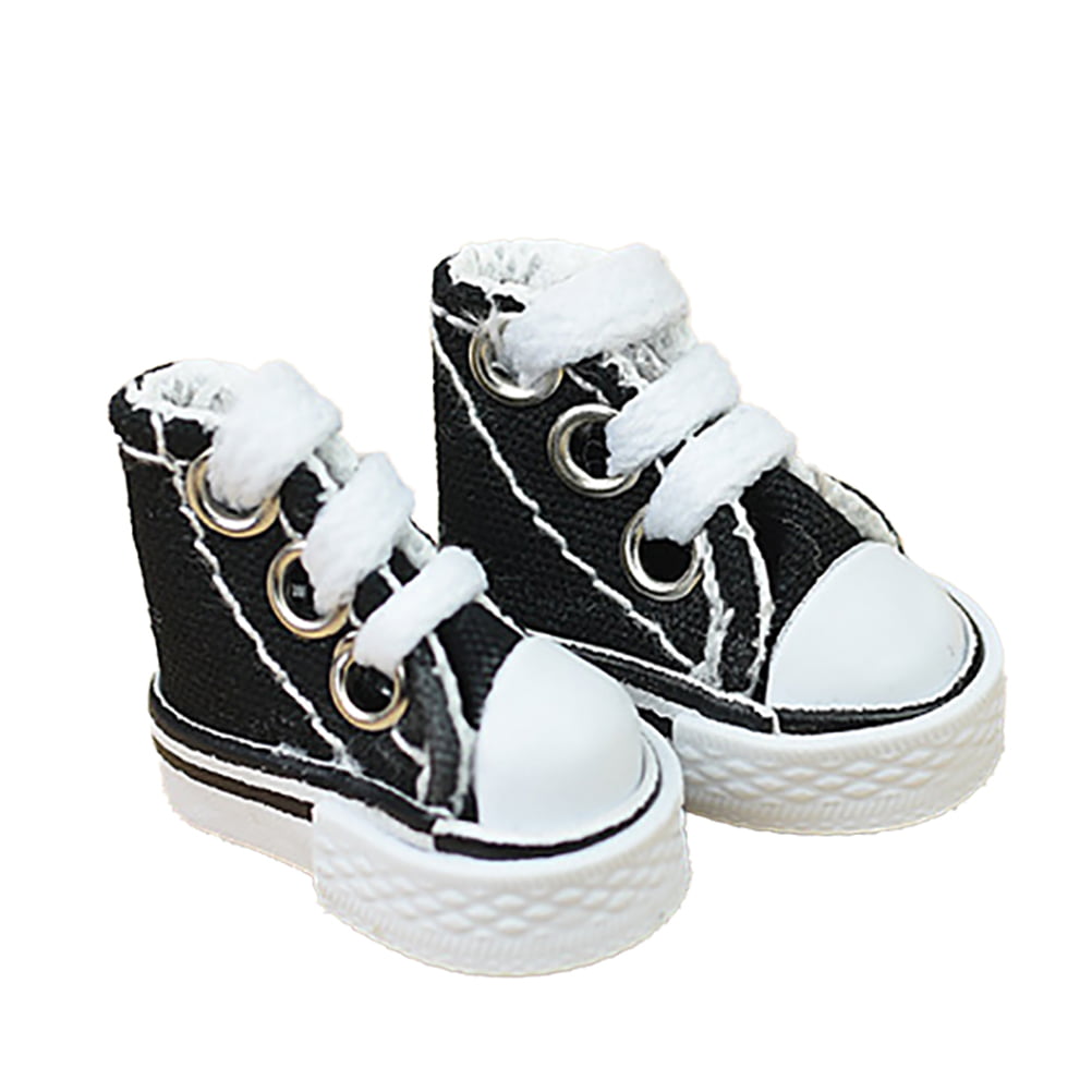 4 Colors Lace Up Canvas Shoes Sneaker for 1:4th BJD DOD MSD Dolls 7.5cm/ 3inch 