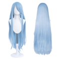 thumbnail image 1 of Peluca UTIEHD de fibra sintética de 100 cm de largo para cosplay - Azul cielo, 1 of 6