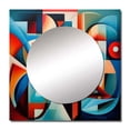 thumbnail image 2 of Designart "Unleashed Geometry in Orange and Blue III" Abstract Shapes Orange Large Square Mirror - Square Bedroom Mirror Printed Wall Decor - Transitional Square Printed Wall Mirror Art, 2 of 5