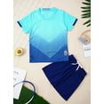 thumbnail image 4 of Rswnyirn Kids Boys Football Training Uniform Short Sleeve Shirts with Shorts Set Tracksuit Sky Blue 13-14, 4 of 7
