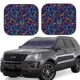 thumbnail image 1 of Disketp Multicolor Bowling Pattern 2 Piece Windshield Sunshades,Folding Windshield Sun Shade for Car SUV Trucks Sedan,Blocks UV Rays Sun Visor Protector-Large, 1 of 6