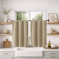 thumbnail image 2 of MKHILL Vela Taupe Blackout Tier Curtains 36 Inch Length 2 Panels, Thermal Insulated Room Darkening Rod Pocket Small Window Drapes for Kitchen Bathroom Cafe Camper, Each 30"W x 36"L, 2 of 10
