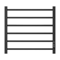 Towel Warmer 6 Bar Electric Heated Towel Rack Wall Mount Plug-in/Bath Towel Heater Matt-Black - Timer