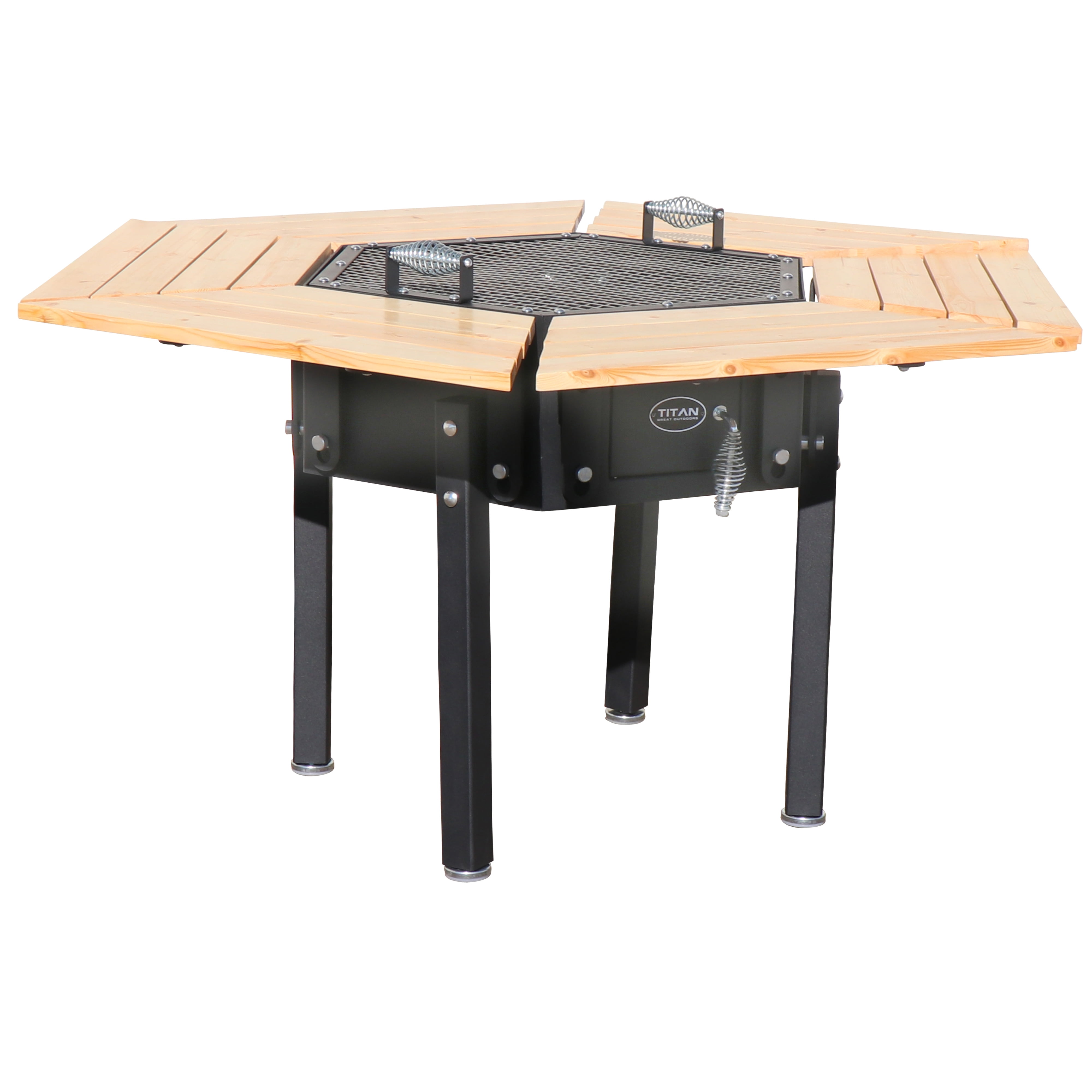 Titan Inferno Seis Six Sided Community Fire Pit Grill Table Walmart