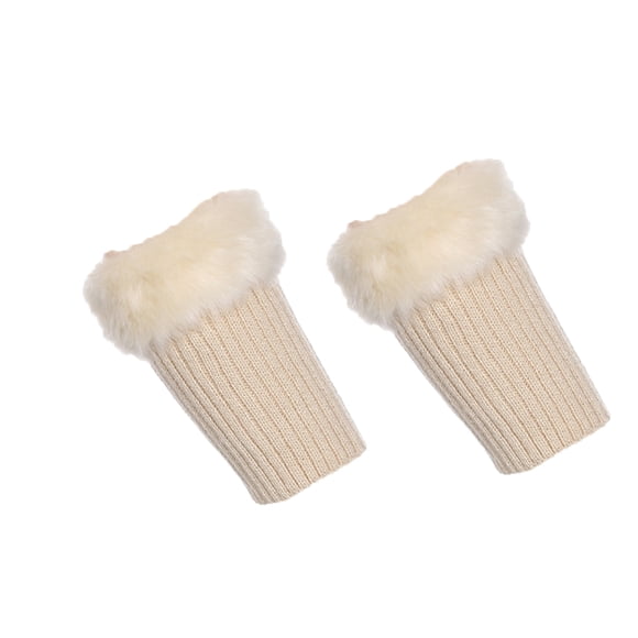 Minnieouse 1 par de calentadores de piernas de piel, accesorio de ropa, funda de calcetín para niñas, al aire libre Medias Beige